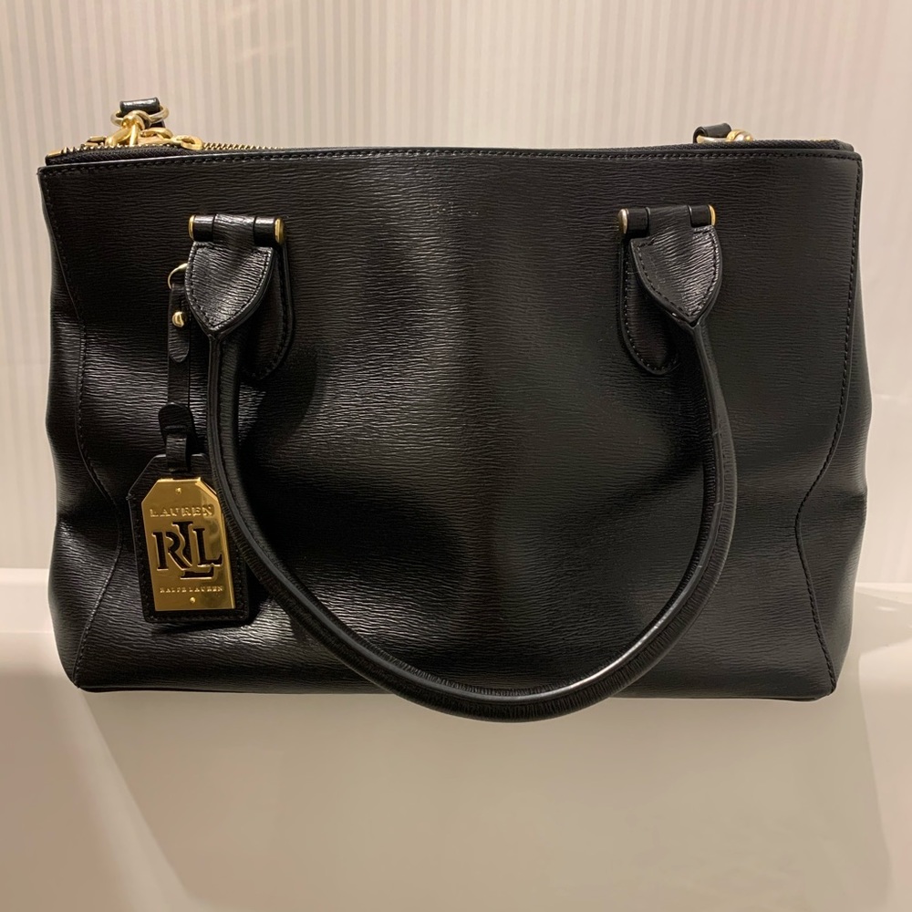 Ralph Lauren Newbury double zipper satchel